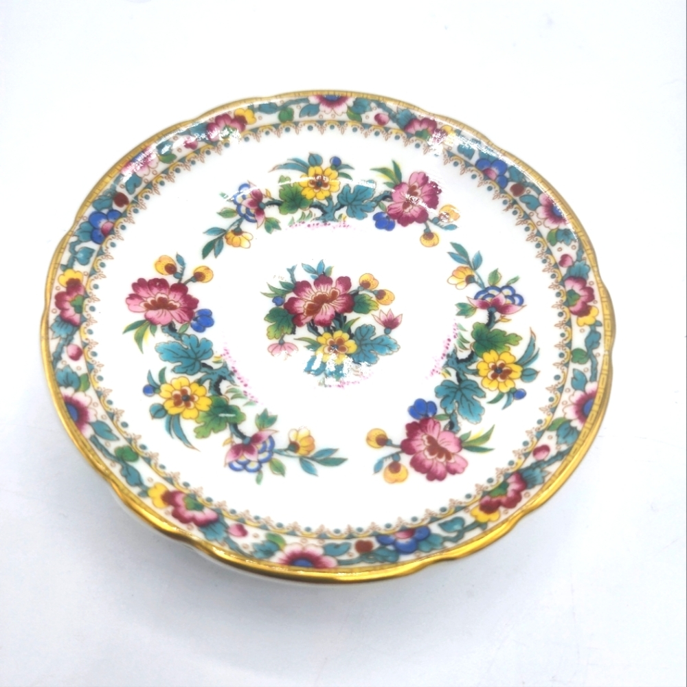 Fabulous Coalport Ming Rose Fine Bone China Demitasse Saucers, Set of Three